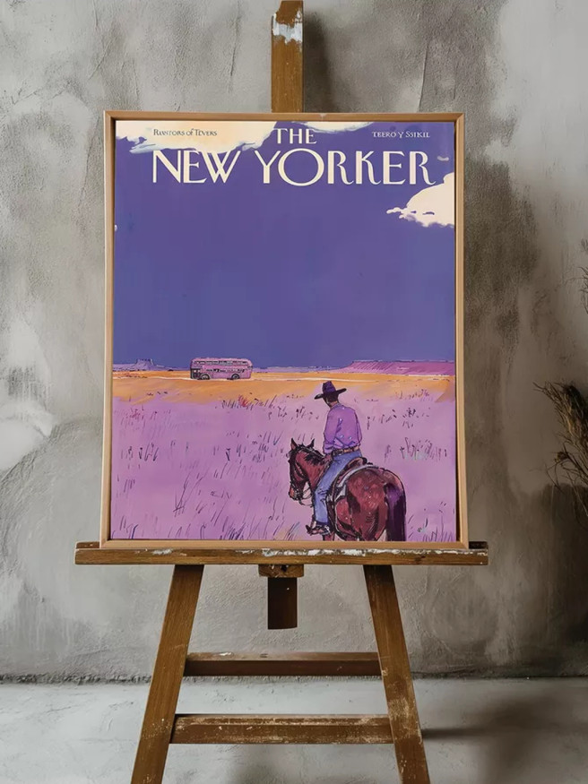 Постер на холсте &amp;quot;Ковбой на закате&amp;quot;