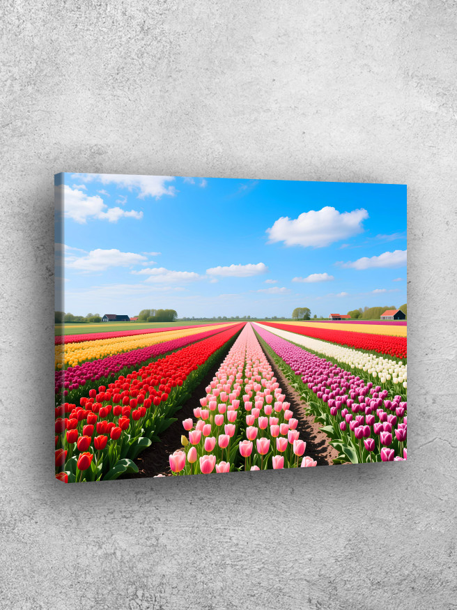 Holstga bosilgan poster &amp;quot;Ko‘k osmon ostidagi lola dalasi&amp;quot;