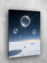 Постер на холсте &amp;quot;Стеклянные планеты на опорах&amp;quot;