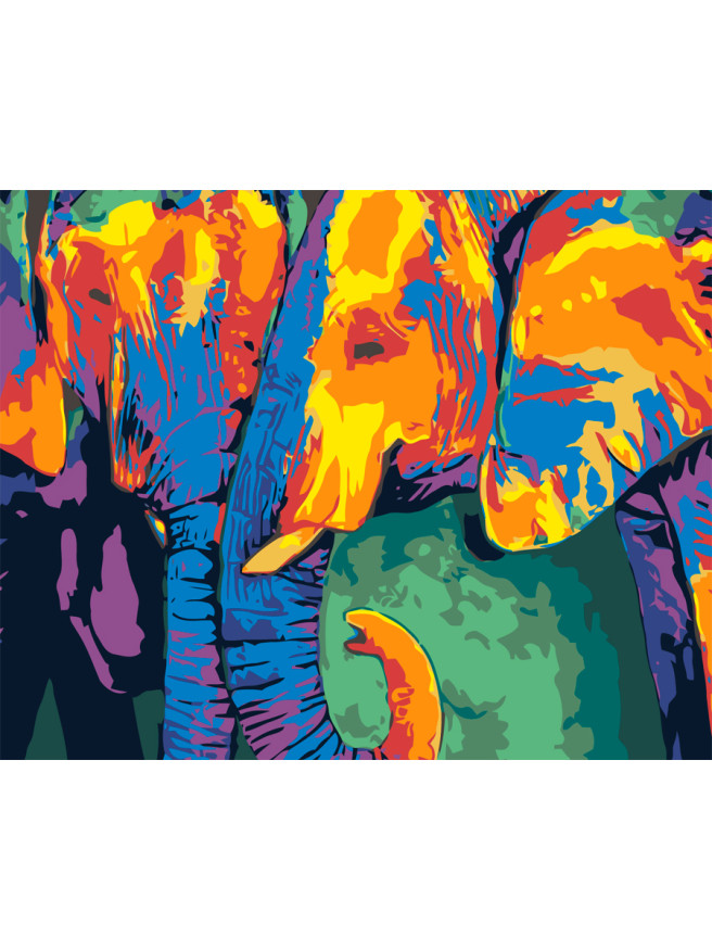 Raqamlar bo&amp;#039;yicha rasm &amp;quot;Rangli fillar&amp;quot;