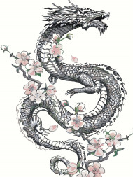 Raqamlar bo&#039;yicha rasm &quot;Gullardagi ajdaho&quot;