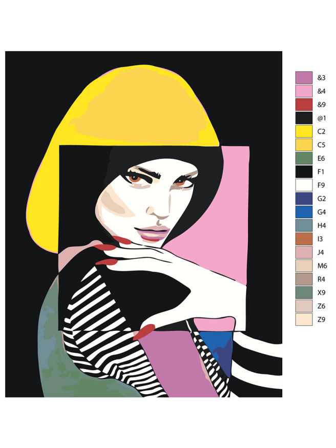 Картина по номерам &amp;quot;Красивая девушка&amp;quot;