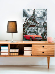 Raqamlar bo&#039;yicha rasm &quot;Moshina va Eyfel minorasi&quot;