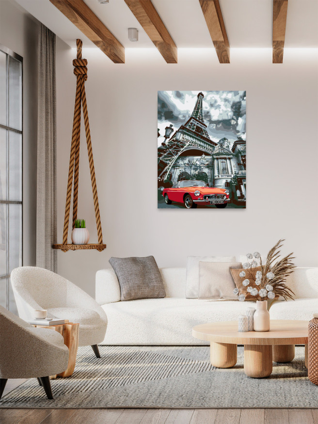 Raqamlar bo&amp;#039;yicha rasm &amp;quot;Moshina va Eyfel minorasi&amp;quot;