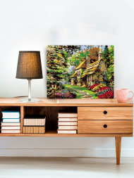 Raqamlar bo&#039;yicha rasm &quot;O&#039;rmon ichidagi uy&quot;