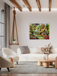 Raqamlar bo&#039;yicha rasm &quot;O&#039;rmon ichidagi uy&quot;