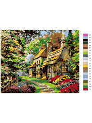 Raqamlar bo&#039;yicha rasm &quot;O&#039;rmon ichidagi uy&quot;