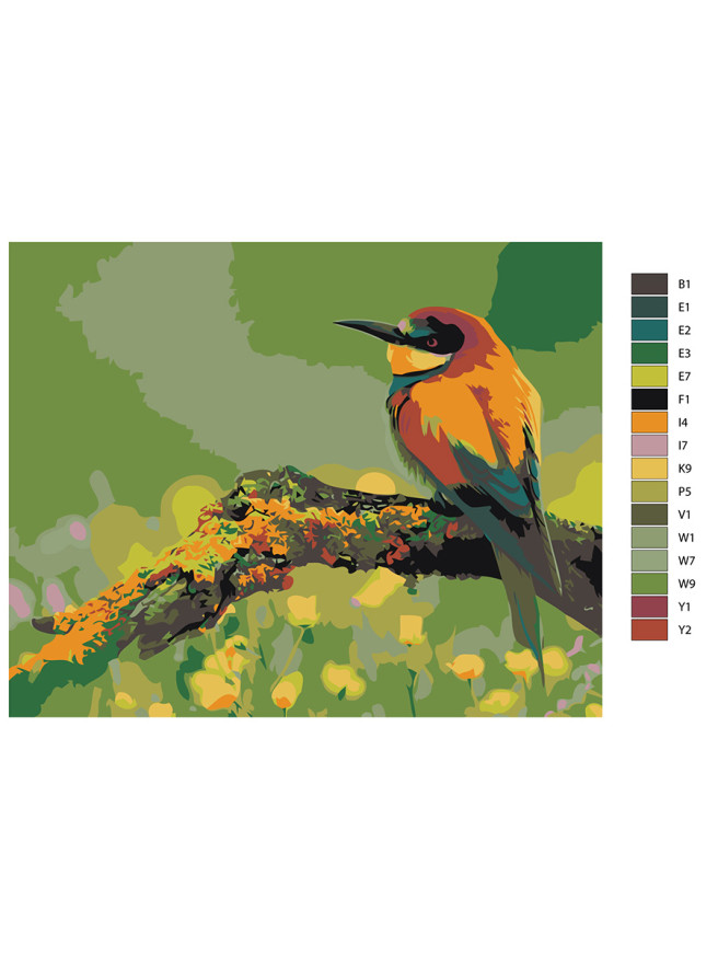 Картина по номерам &amp;quot;Птичка на ветке&amp;quot;