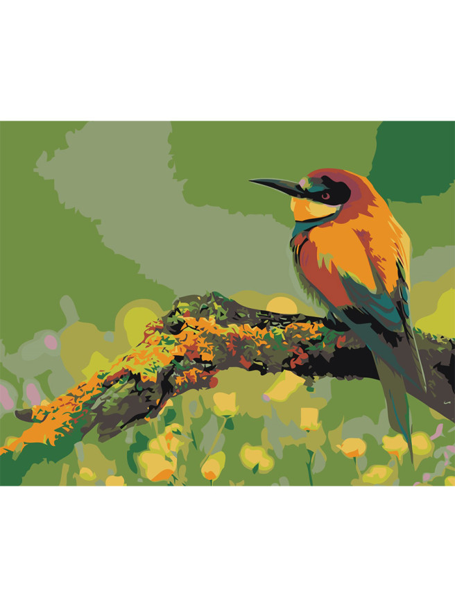 Картина по номерам &amp;quot;Птичка на ветке&amp;quot;