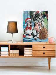 Картина по номерам &amp;quot;Котёнок с утёнком&amp;quot;