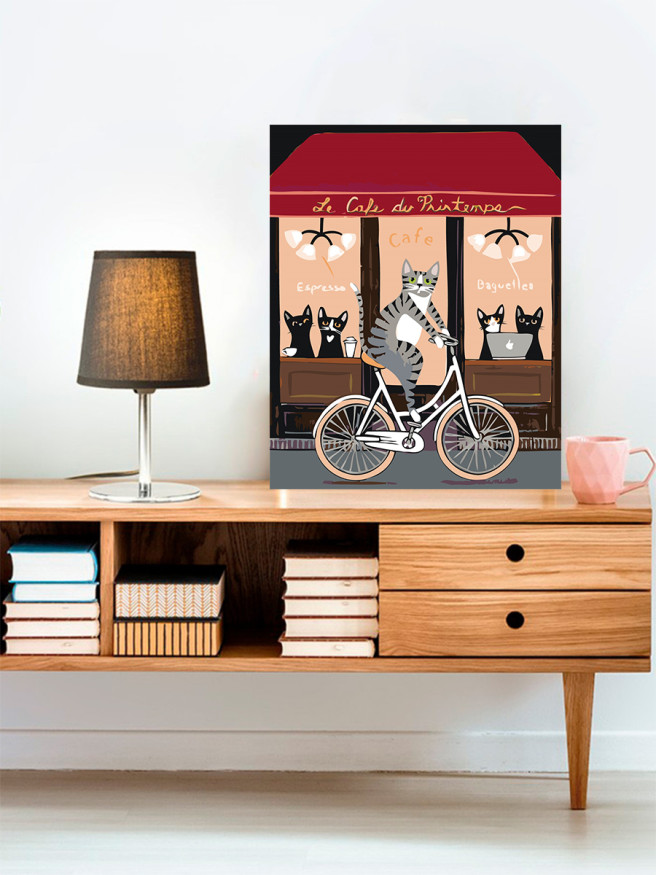 Raqamlar bo&amp;#039;yicha rasm &amp;quot;Velosipedda mushuk&amp;quot;