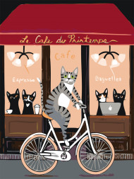 Raqamlar bo&#039;yicha rasm &quot;Velosipedda mushuk&quot;