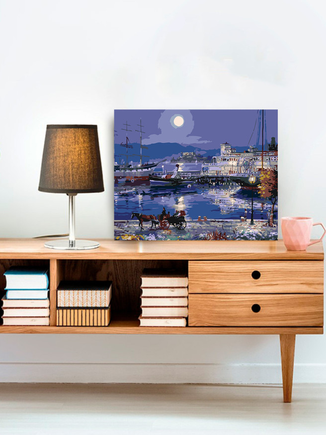 Raqamlar bo&amp;#039;yicha rasm &amp;quot;Qayiqlar bilan iskala&amp;quot;