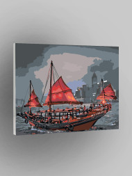 Картина по номерам &amp;quot;Корабль с красными парусами&amp;quot;