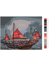 Картина по номерам &amp;quot;Корабль с красными парусами&amp;quot;