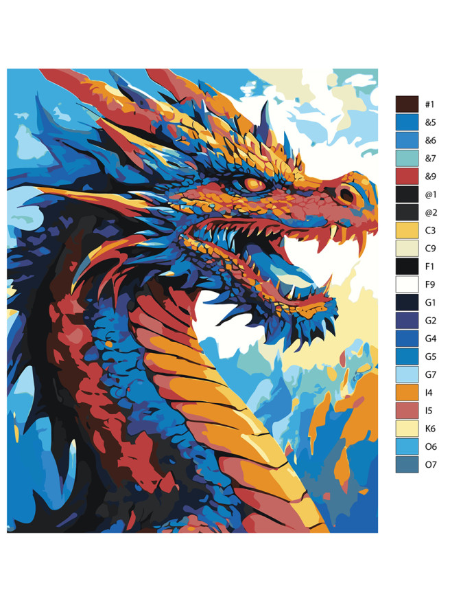 Raqamlar bo&amp;#039;yicha rasm &amp;quot;Ajdaho&amp;quot;