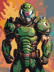 Raqamlar bo&#039;yicha rasm &quot;Yonayotgan jangchi&quot;