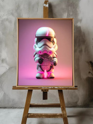 Holstga bosilgan poster &quot;Neon nurlari ostidagi shturmchi&quot;