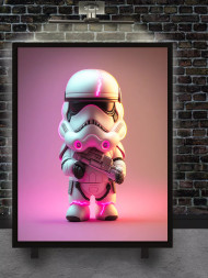 Holstga bosilgan poster &quot;Neon nurlari ostidagi shturmchi&quot;