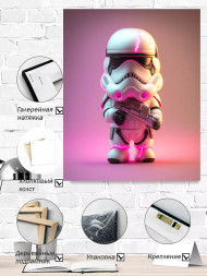 Holstga bosilgan poster &quot;Neon nurlari ostidagi shturmchi&quot;