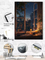 Постер на холсте &amp;quot;Ночной уют у окна&amp;quot;