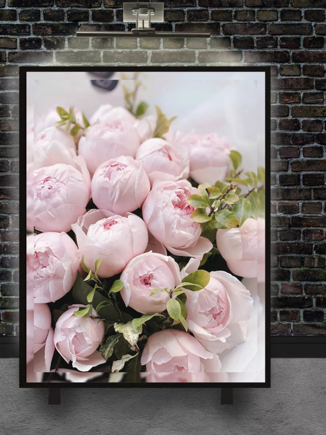 Holstga bosilgan poster &amp;quot;Nozik pushti g‘unchalar guldastasi&amp;quot;