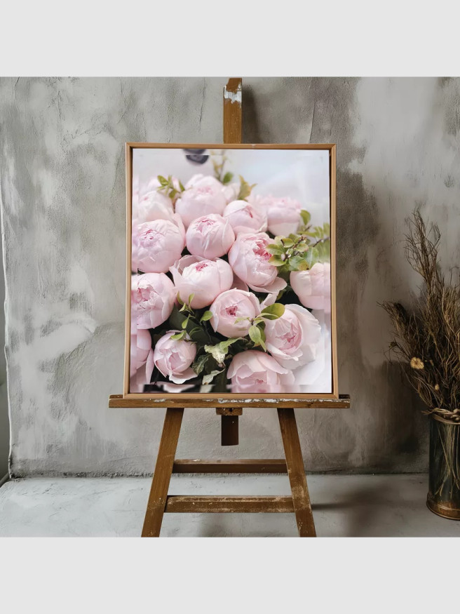 Holstga bosilgan poster &amp;quot;Nozik pushti g‘unchalar guldastasi&amp;quot;