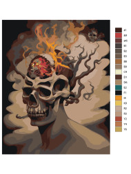 Raqamlar bo&#039;yicha rasm &quot;Yonayotgan bosh suyagi&quot;