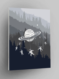 Картина по номерам &amp;quot;Космонавты в лесу&amp;quot;