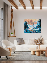 Raqamlar bo'yicha rasm "O'rmonda qish"