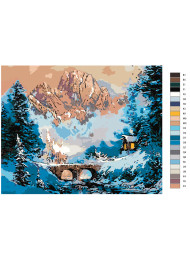 Raqamlar bo'yicha rasm "O'rmonda qish"