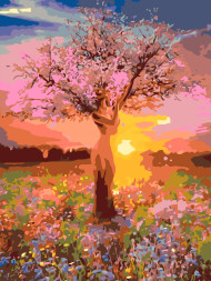 Raqamlar bo&#039;yicha rasm &quot;Yolg&#039;iz daraxt&quot;