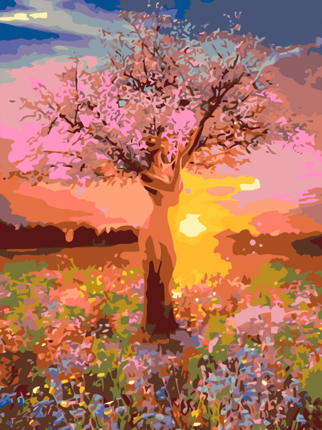 Raqamlar bo&amp;#039;yicha rasm &amp;quot;Yolg&amp;#039;iz daraxt&amp;quot;