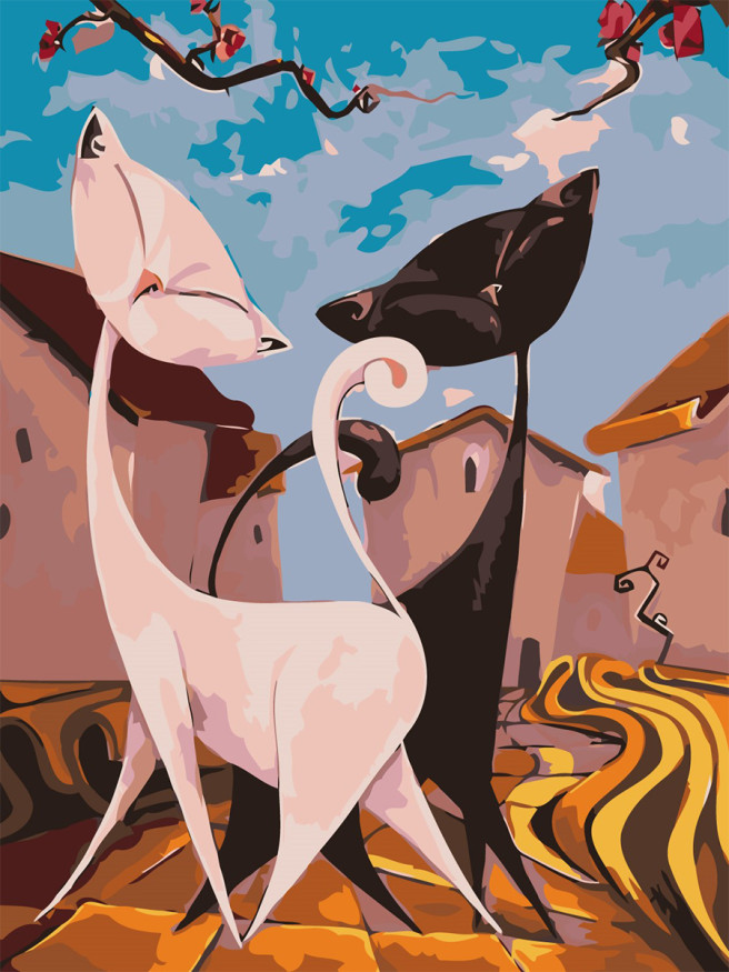 Картина по номерам &amp;quot;Пара котиков&amp;quot;