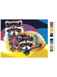 Картина по номерам &amp;quot;Два енота&amp;quot;