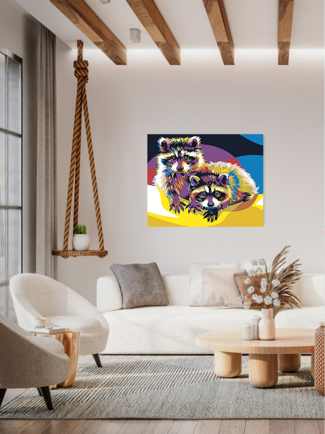 Raqamlar bo&amp;#039;yicha rasm &amp;quot;Ikkita yenot&amp;quot;