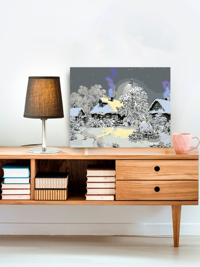 Raqamlar bo&amp;#039;yicha rasm &amp;quot;Qorda uylar&amp;quot;