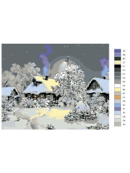 Raqamlar bo'yicha rasm "Qorda uylar"