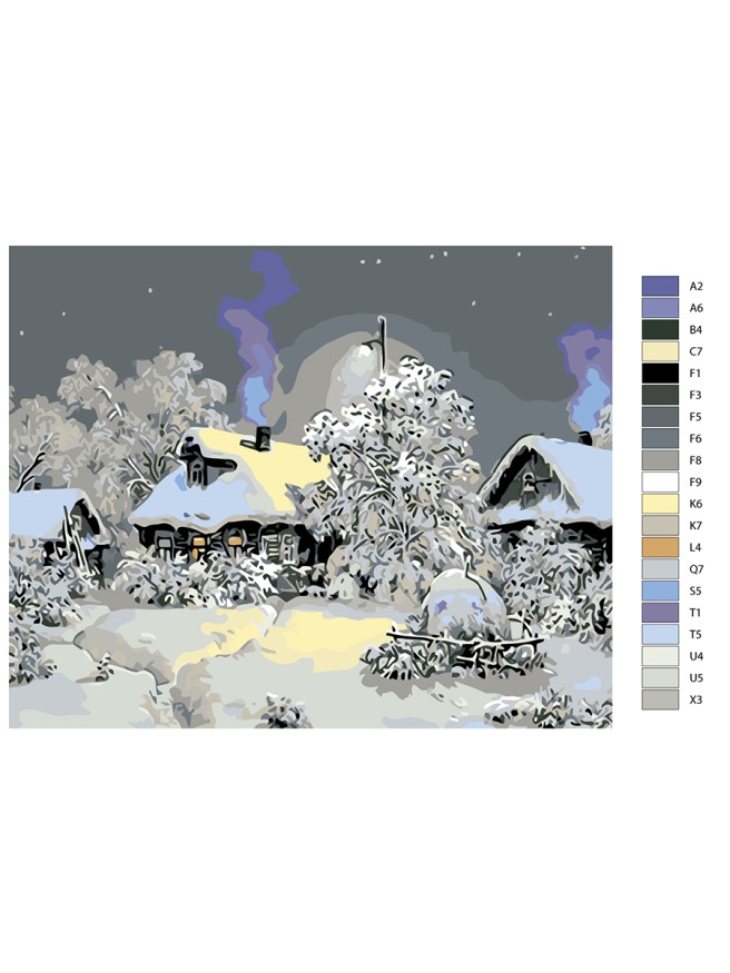 Raqamlar bo&amp;#039;yicha rasm &amp;quot;Qorda uylar&amp;quot;