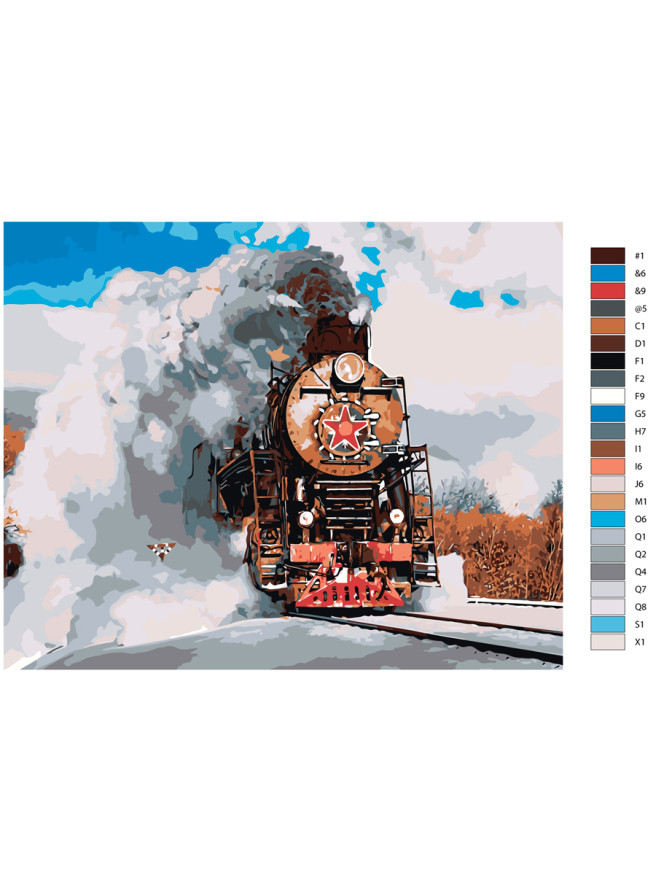 Raqamlar bo&amp;#039;yicha rasm &amp;quot;Sovet poyezdi&amp;quot;