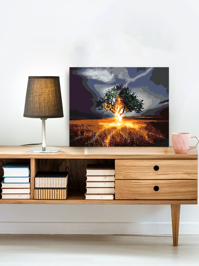 Raqamlar bo&amp;#039;yicha rasm &amp;quot;Chaqmoq urgan daraxt&amp;quot;