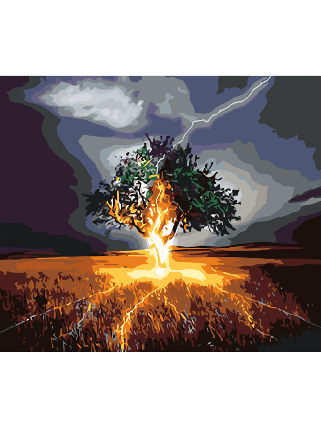 Raqamlar bo&amp;#039;yicha rasm &amp;quot;Chaqmoq urgan daraxt&amp;quot;