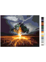 Картина по номерам &amp;quot;Гром ударяет в дерево&amp;quot;