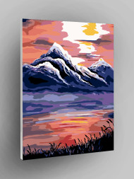 Raqamlar bo&#039;yicha rasm &quot;Tog&#039;lardagi quyosh botishi&quot;