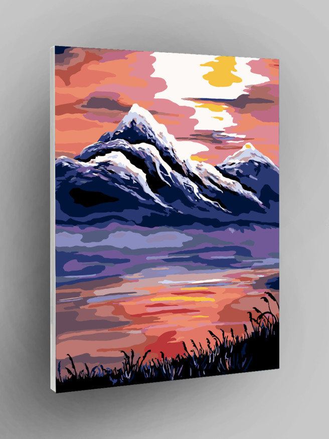 Raqamlar bo&amp;#039;yicha rasm &amp;quot;Tog&amp;#039;lardagi quyosh botishi&amp;quot;