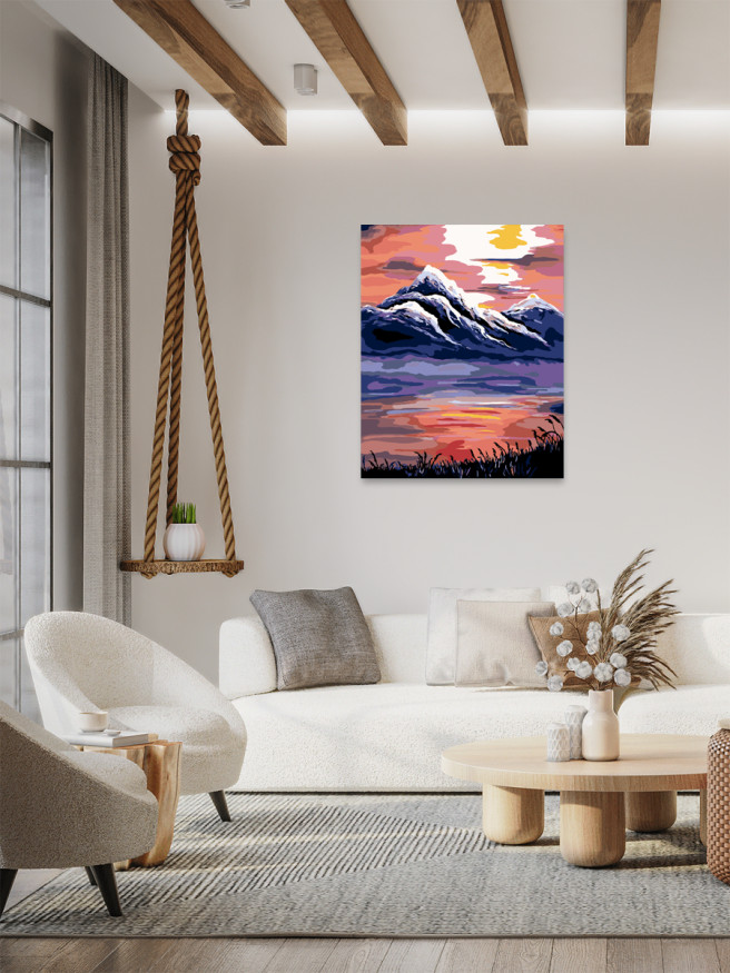 Raqamlar bo&amp;#039;yicha rasm &amp;quot;Tog&amp;#039;lardagi quyosh botishi&amp;quot;