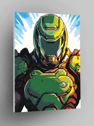 Raqamlar bo&#039;yicha rasm &quot;Yashil dubulg&#039;adagi jangchi&quot;