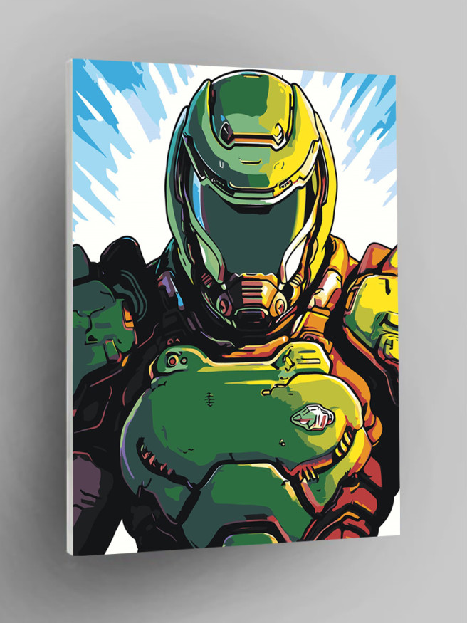 Raqamlar bo&amp;#039;yicha rasm &amp;quot;Yashil dubulg&amp;#039;adagi jangchi&amp;quot;