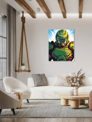 Raqamlar bo&#039;yicha rasm &quot;Yashil dubulg&#039;adagi jangchi&quot;