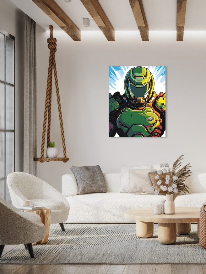 Raqamlar bo&amp;#039;yicha rasm &amp;quot;Yashil dubulg&amp;#039;adagi jangchi&amp;quot;